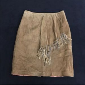 JH COLLECTIBLES LEATHER FRINGE SKIRT SIZE 14